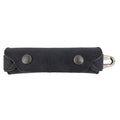 Front view of Hide & Drink’s black Harmonica Case, displaying its sleek design. Made from full grain leather, this stylish instrument cover is perfect for musicians looking for a durable solution. Handmade in La Antigua Guatemala, reflecting quality craftsmanship.