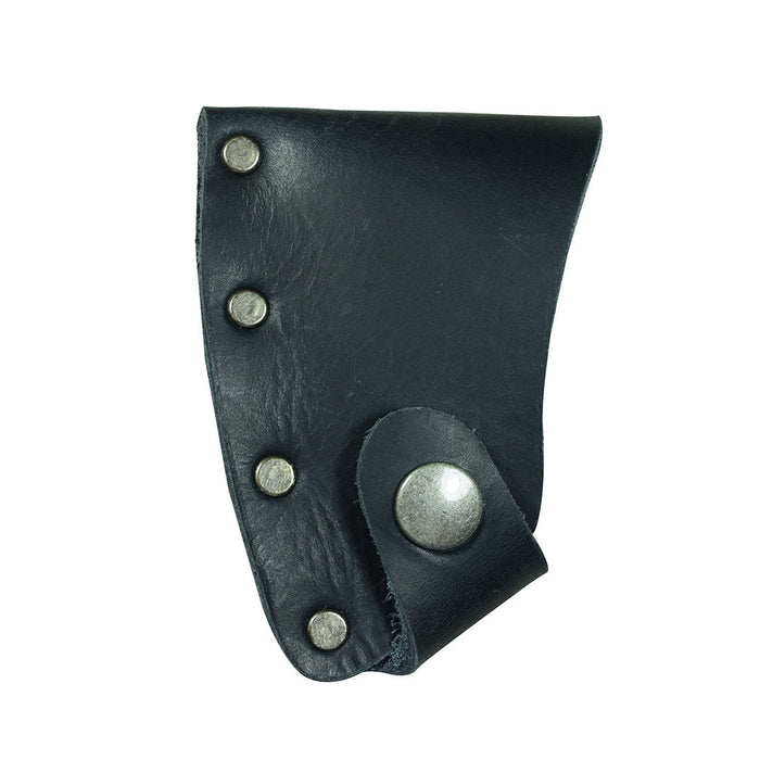 Sleek Hatchet Blade Cover by Hide & Drink, serving as a protective axe head sheath from high-quality full grain leather. Great for camping lovers and lumberjacks, this artisan-crafted piece highlights the beauty of handmade items produced in La Antigua Guatemala & Oaxaca Mexico.