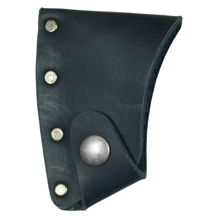 Durable Hatchet Blade Cover by Hide & Drink, showcasing a protective axe head sheath ideal for outdoor enthusiasts. Crafted from quality full grain leather, this artisan product is handmade in La Antigua Guatemala & Oaxaca Mexico, enhancing its value.