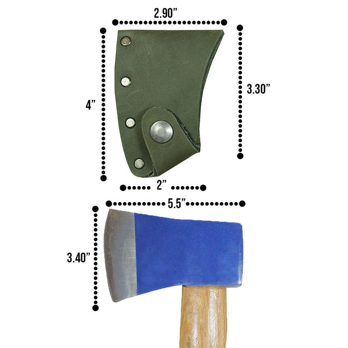 Assorted Hatchet Blade Covers by Hide & Drink, showcasing a variety of protective axe head sheaths made from durable full grain leather. A perfect choice for lumberjack accessories and camping essentials, these artisan products highlight small batch production handmade in La Antigua Guatemala & Oaxaca Mexico.
