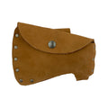 Hide & Drink Hatchet Head Sheath in attractive tan leather, offering a beautiful look and feel for a holster suitable for 1.5 in. belts. This artisan blade cover and axe head case is perfect for lumberjack outdoors work, handmade with care in La Antigua Guatemala & Oaxaca Mexico.