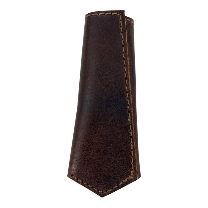 Hide & Drink Hot Pan Handle Cover handcrafted from full grain leather. This small batch production item features careful hand cutting and hand sewing for a durable finish. Artisan made in La Antigua Guatemala & Oaxaca Mexico, perfect for adding style and protection in the kitchen.