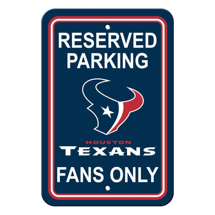 Houston Texans Sign - Plastic - Reserved Parking - 12 in x 18 in - Special Order - Team Fan Cave