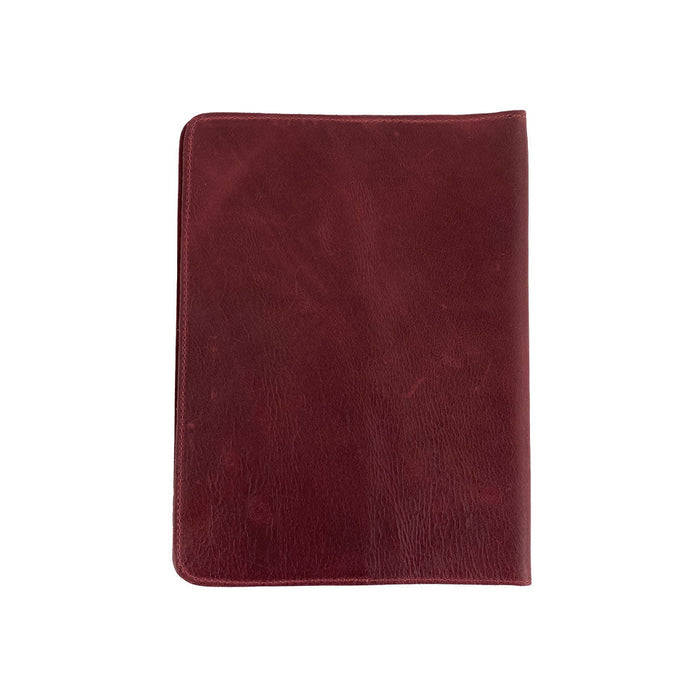 Back of the brown leather Full Grain Leather Journal Cover for Moleskine Cahier XL (7.5 x 9.75 in.) by Hide & Drink, showcasing its quality and artisanal touches. Ideal for those who appreciate unique notebook sleeves crafted by hand.