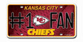 Kansas City Chiefs License Plate #1 Fan - Team Fan Cave