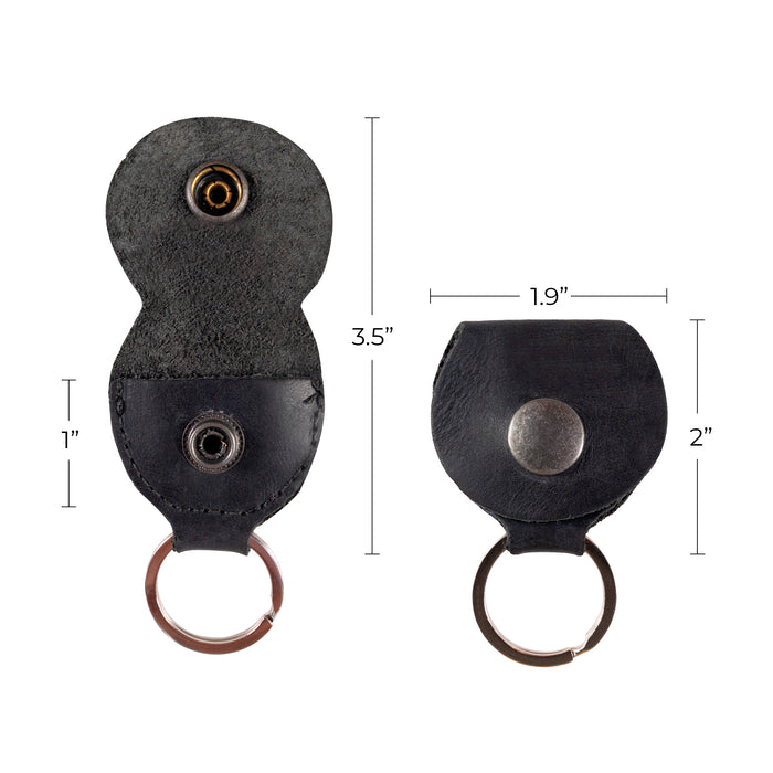 Hide & Drink Key Chain & Guitar Pick Holder, featuring a dual button design that combines style and function. Made from durable Full Grain Leather, this key organizer is perfect for guitar players, pioneering small batch production from La Antigua Guatemala & Oaxaca Mexico.