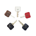 Vibrant set of 5 Key Covers from Hide & Drink in different colors, made from full grain leather. Perfect as key protectors, these artisan key sleeves embody the spirit of small batch production with hand cut and hand sewn elements, lovingly crafted in La Antigua Guatemala & Oaxaca Mexico.