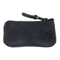 Hide & Drink Key Holder Zippered Pouch in a rustic brown hue, demonstrating vintage style craftsmanship. Ideal for keys, coins, or small memory cards, handmade in La Antigua Guatemala & Oaxaca Mexico.