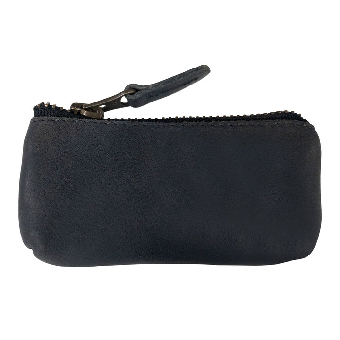 Hide & Drink Key Holder Zippered Pouch profile view highlighting its practicality for every day use. A small leather pouch for coins, keys, or memory cards, crafted in quality full grain leather.