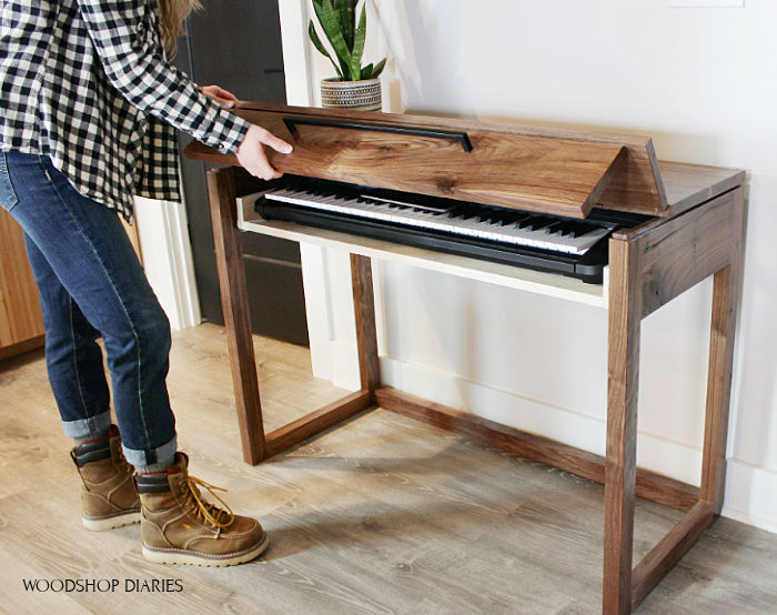 Keyboard Stand Desk with Flip Top