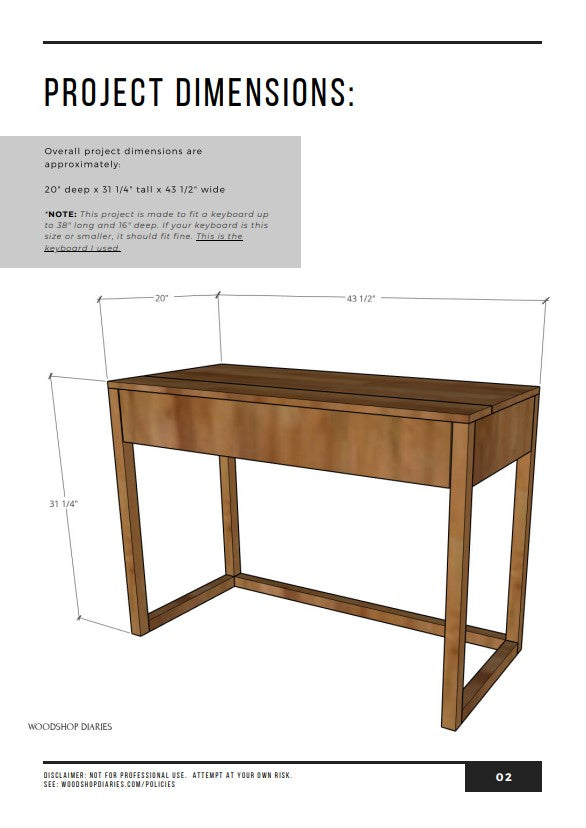 Keyboard Stand Desk with Flip Top