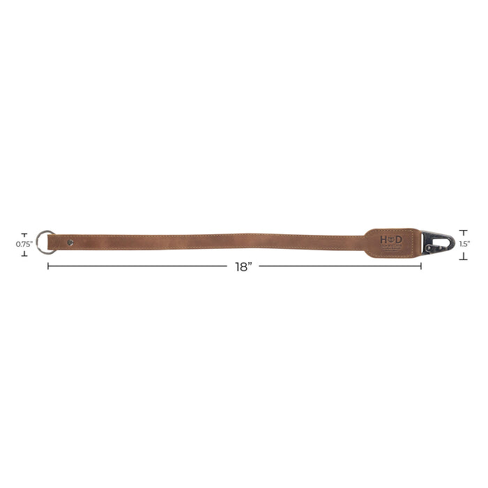 Hide & Drink Keychain Lanyard showcasing exquisite Full Grain Leather, featuring a sturdy clip for attachment to keys, embodying the essence of artisan craftsmanship and small batch production.