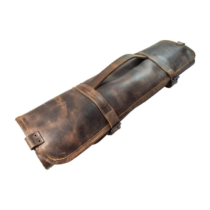 Hide & Drink Knife Roll With Water Resistant Lining (8 Pockets) featuring durable full grain leather. Ideal as a Chef's Knife Roll Bag (8 Pockets), this portable knife organizer is perfect for cooking accessories and travel. Handmade in La Antigua Guatemala and Oaxaca Mexico.