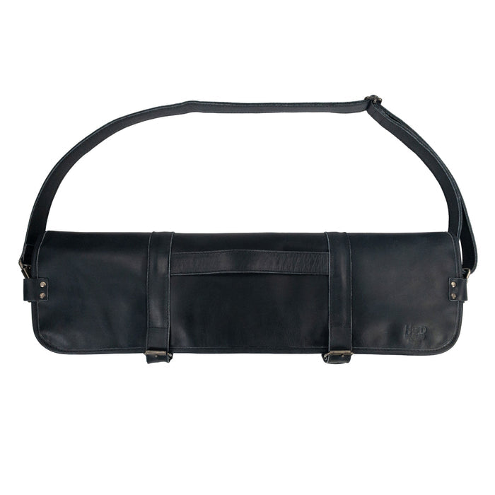 Hide & Drink Knife Roll With Water Resistant Lining (8 Pockets) presenting a sleek profile. A premium Chef's Knife Roll Bag (8 Pockets) designed for chefs needing a portable knife organizer.
