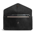 Front view of the Large Female Wallet by Hide & Drink, a stylish Travel Organizer for Women made from Full Grain Leather, featuring a vintage design that showcases craftsmanship from small batch production and handmade methods in La Antigua Guatemala and Oaxaca, Mexico.
