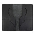 Hide & Drink Large Organizer Wallet closed and showcasing its durable design. This artisan-made bifold wallet provides card slots and a flat money holder, crafted from full grain leather in La Antigua Guatemala & Oaxaca Mexico.