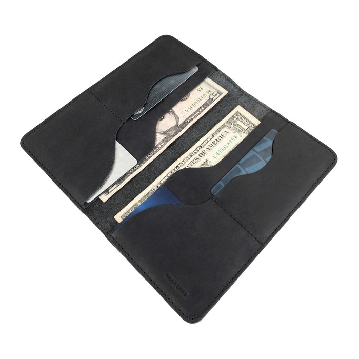 Hide & Drink Large Organizer Wallet, expertly crafted from full grain leather. This artisan bifold wallet provides organized card slots and a flat money holder, making it a perfect travel accessory, handmade in La Antigua Guatemala & Oaxaca Mexico.