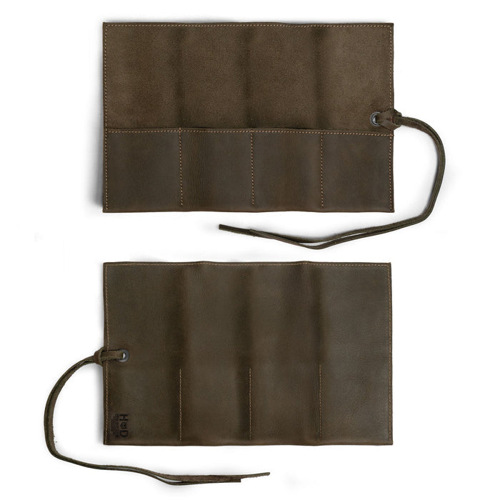Custom Watch Roll by Hide & Drink, perfectly holds up to 4 watches. This easy carry Watch Roll Organizer reflects full grain leather craftsmanship, promoting small batch production, hand cut, hand sewn, and fire branded details made in La Antigua Guatemala & Oaxaca Mexico.