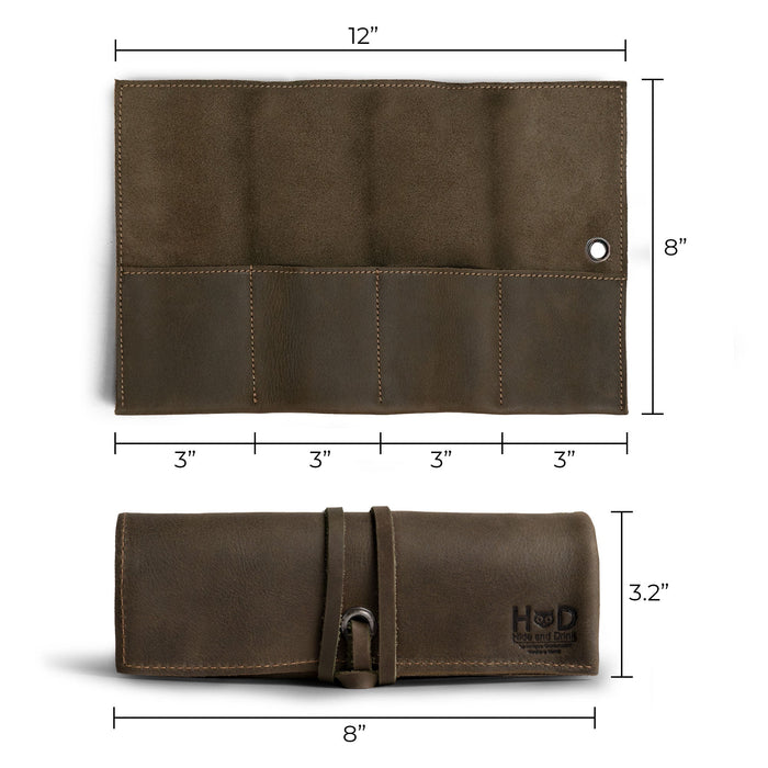 Stylish brown Watch Roll from Hide & Drink, designed for up to 4 watches. This easy carry Watch Roll Organizer features full grain leather craftsmanship, showcasing small batch production, hand cut, hand sewn artisan quality, fire branded made in La Antigua Guatemala & Oaxaca Mexico.