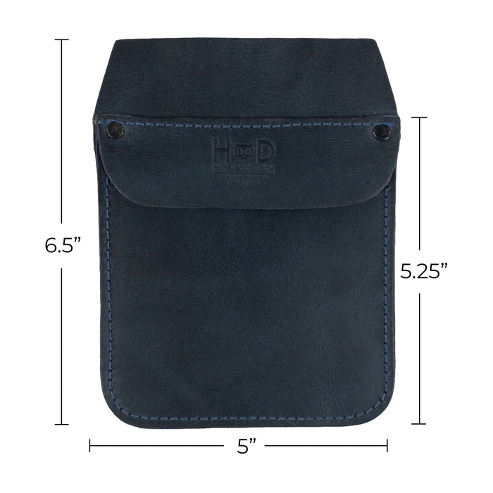 Close-up shot of the Hide & Drink Leather Work Pocket, underlining its rich leather texture. This Work Pocket Organizer for Tools is made of artisan-crafted Full Grain Leather suitable for daily use.