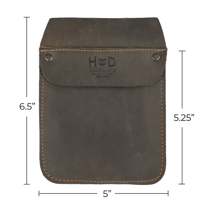 Hide & Drink Leather Work Pocket in a creative setting, demonstrating its usefulness for professionals. Featuring a handmade design in Full Grain Leather, this Work Pocket Organizer combines style and function.