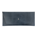 The Long Utility Pouch in a maroon hue by Hide & Drink, highlighting its rich color and stylish appeal. Perfect for storing cash, coins, and cards in a minimalist design.