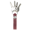 Hide & Drink Loop Keychain featuring a rich red design, perfect for organizing keys. This rustic keychain with belt loop is handmade from full grain leather, exemplifying artisan craftsmanship from La Antigua Guatemala & Oaxaca Mexico.