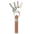 Hide & Drink Loop Keychain featuring a rustic design in brown, perfect for key organization. This keyring organizer is made from full grain leather, handmade by artisans in La Antigua Guatemala & Oaxaca Mexico, reflecting small batch production.