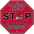 Louisville Cardinals Sign 12x12 Plastic Stop Style - Team Fan Cave