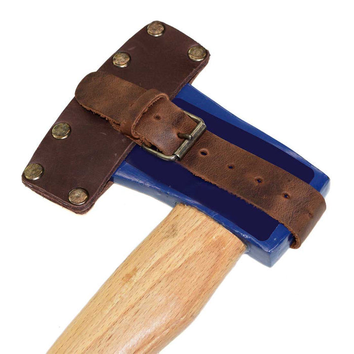 Hide & Drink's Lumberjack Axe Sheath features a rustic case with an adjustable strap, crafted from durable full grain leather. This protector holster is perfect for your hatchet, showcasing the quality of small batch production and handmade artisan techniques from La Antigua Guatemala.