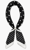 Magnetic Pearl Scarf - Black Polka Dot
