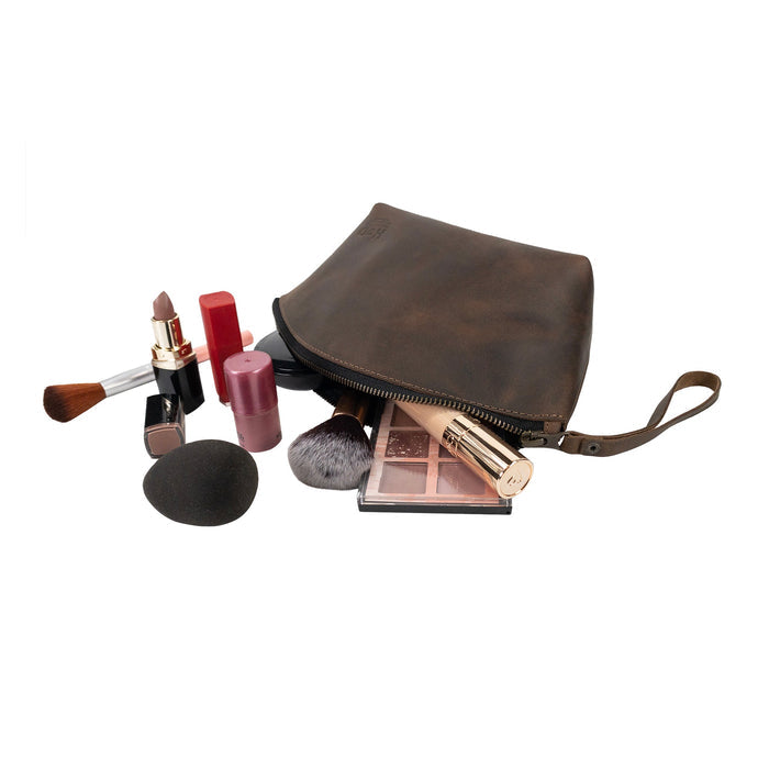 Makeup Bag with Wristlet - Stockyard X 'The Leather Store'