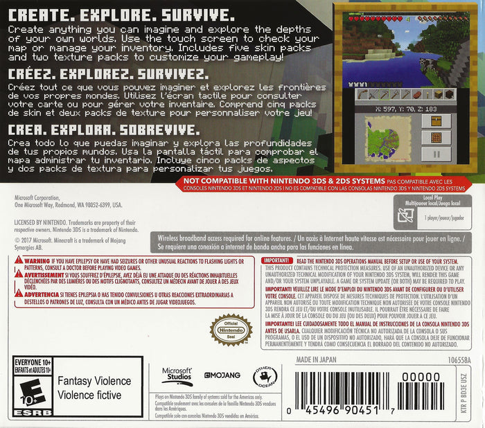 Minecraft: New Nintendo 3DS Edition - Video Game - Used - CaveGamers - Image 2