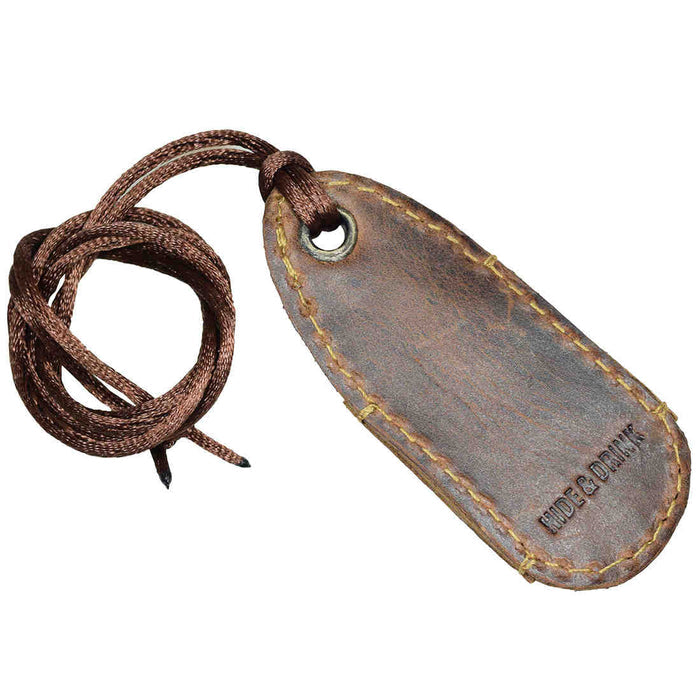 Mini Pen Holder by Hide & Drink, showcasing a unique Lanyard Pen Holder in Full Grain Leather, designed for ease of use. This artisan-made item is an excellent choice for Office Supplies and Bookworm Accessories. Crafted with pride in La Antigua Guatemala, the product reflects small batch production with a focus on hand cut, hand sewn quality, and fire branded details.