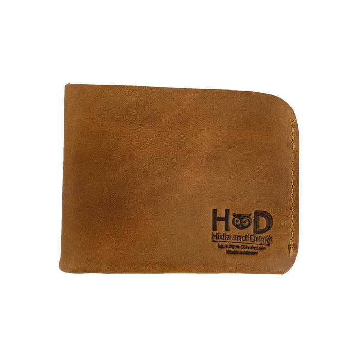 Open view of the Hide & Drink Minimal Wallet displaying its card pockets, emphasizing its handcrafted quality in Full Grain Leather. This Classic Slimfold Wallet performs wonderfully as a Card Organizer Holder and Travel Accessory, representing artisan Small Batch Production excellence from La Antigua Guatemala & Oaxaca Mexico.
