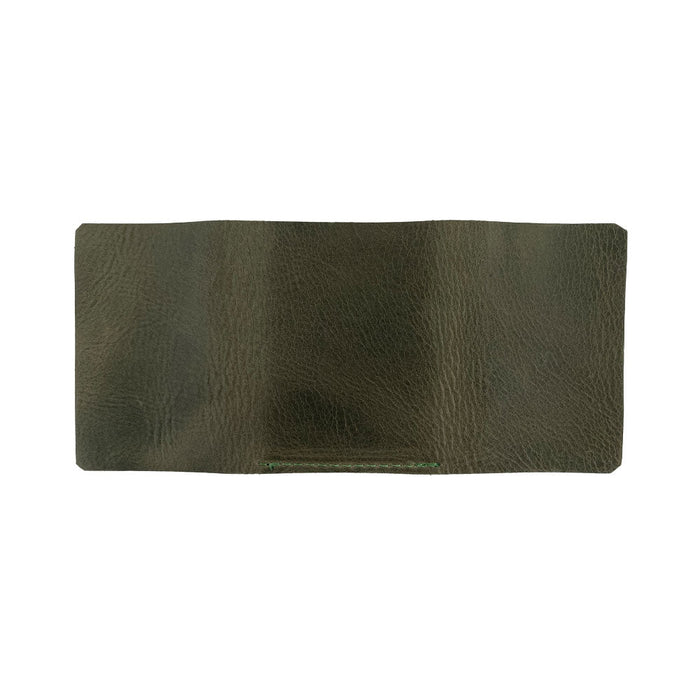 The Hide & Drink Minimalist Wallet Bills Only showcasing a close-up of its leather craftsmanship. Made from superior Full Grain Leather, this Ultra Minimalist Wallet is a great cash organizer reflective of artisan dedication and small batch production.