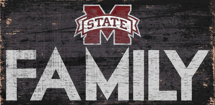 Mississippi State Bulldogs Sign Wood 12x6 Family Design - Special Order - Team Fan Cave