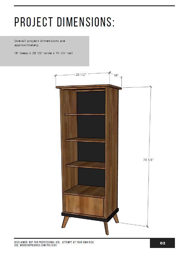 Modern Bookcase Cabinet Plan