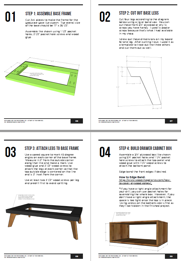 Modern Bookcase Cabinet Plan