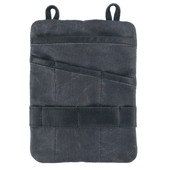Multi-tool Pocket Pouch - XL by Hide & Drink filled with essential tools, emphasizing its utility for both indoor and outdoor activities. Multi-Tool Pocket Pouch XL, Compact Multipurpose EDC Zippered Bag, Knife Holster, Handmade Slim Organizer, Waxed Canvas, StockyardX, Small Batch Production, Artisan, Handmade in La Antigua Guatemala & Oaxaca Mexico.