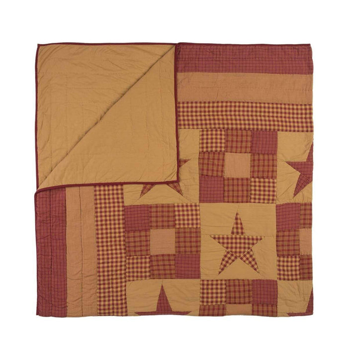 Ninepatch Star Luxury King Quilt 120Wx105L - The Village Country Store
