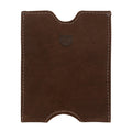 Hide & Drink Passport Sleeve in a rich brown color, displaying its distinctive look. This Travel Passport Pocket Sleeve, made from Full Grain Leather, showcases the exquisite craftsmanship of artisans in La Antigua Guatemala & Oaxaca Mexico.