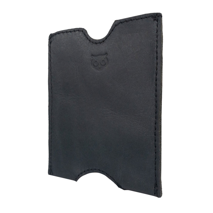 Side view of the Hide & Drink Passport Sleeve, highlighting its elegant design. This Travel Passport Pocket Sleeve is made from Full Grain Leather, showcasing artisan quality through hand cutting and hand sewing, made in La Antigua Guatemala & Oaxaca Mexico.