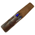 An open view of the Hide & Drink Pen Case revealing its spacious interior, perfect for organizing your writing instruments. This rustic Pen Case Holder serves as a Multi Pen Pouch, embodying the essence of office essentials. Crafted from high-quality Full Grain Leather through small batch production, each piece is hand cut and hand sewn. The fire branded logo highlights its artisan quality, showcasing fine craftsmanship from La Antigua Guatemala & Oaxaca Mexico.