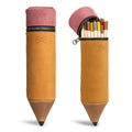 Introducing the unique Pencil-Shaped Case from Hide & Play, designed for pens, pencils, markers, and office accessories. This zippered bag showcases premium full grain leather, emphasizing small batch production with hand cut and hand sewn elements. Artisan craftsmanship shines through in this handmade product from La Antigua Guatemala & Oaxaca Mexico.