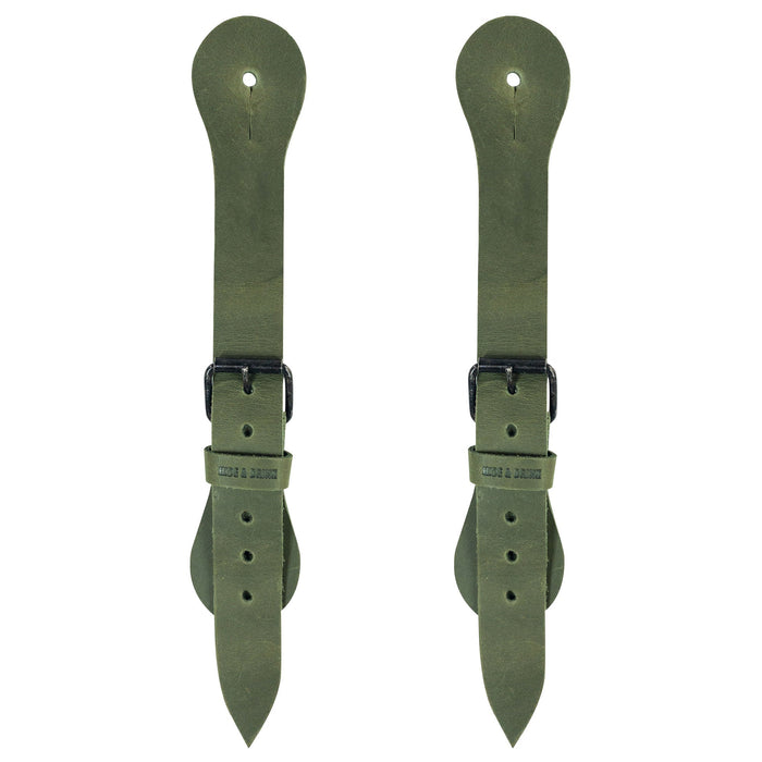 Hide & Drink's Ply Spur Straps (2 Pieces) - A pair of durable Single Spur Straps designed for Cowboy boots, ideal for both Men and Women. Crafted from quality Full Grain Leather, perfect for Rodeo enthusiasts and Equestrian activities.