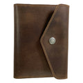 Leather Worx Pocket Notebook Cover for Moleskine (3.5 x 5.5 in.) showcasing a stylish, sturdy design made from Full Grain Leather. Perfect for keeping your notes organized and professional. Handmade in La Antigua Guatemala.
