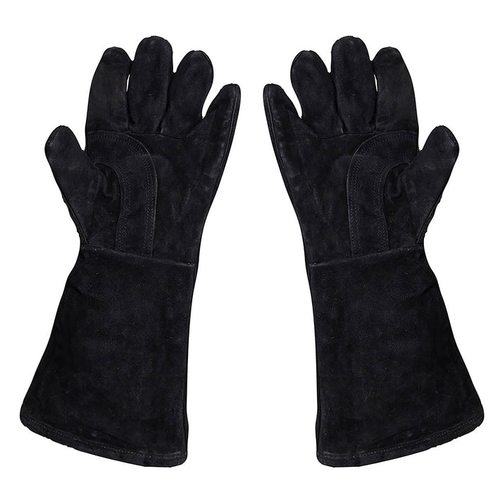 Linker und rechter Lederhandschuh aufgestellt mit Blick auf die Unterseite/Handfläche