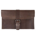 La Antigua's Rectangular Case for Notebook, a protective cover for an 8.25 x 5 in. notebook, showcasing a classic sleeve design. This travel accessory is made from high-quality full grain leather, featuring handmade craftsmanship with small batch production techniques. Perfect for writers and artists, this artisan sleeve is hand cut and hand sewn, fire branded, and inspired by the traditions of La Antigua Guatemala and Oaxaca Mexico.