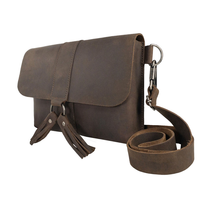 Rectangular Crossbody Bag with Tassels - Stockyard X 'The Leather Store'